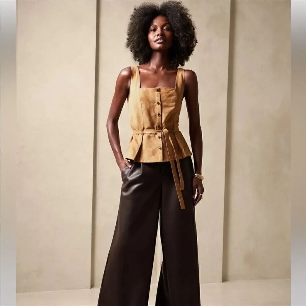 BANANA REPUBLIC LUCIE VEGAN SUEDE TOP